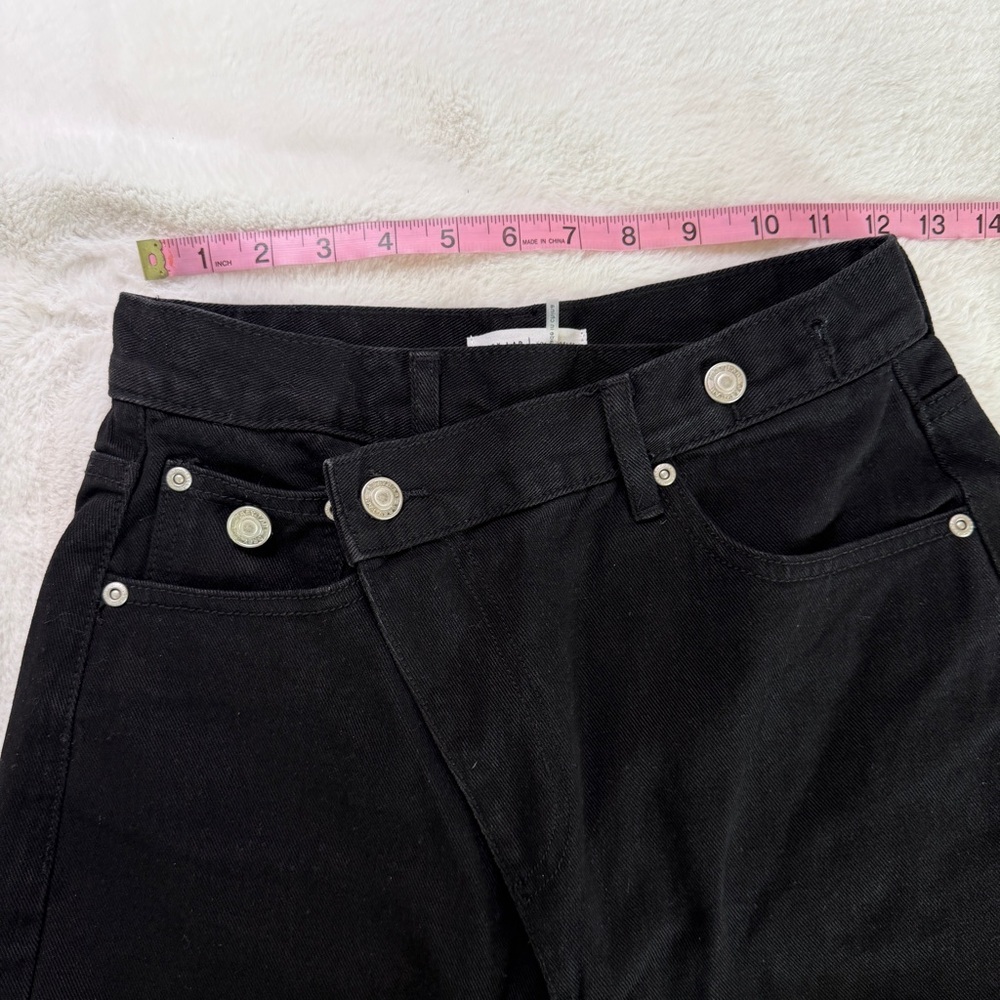 GREY LAB Asymmetric Wrap Jeans โ Black โ Fits 24/25 - Picture 3 of 8